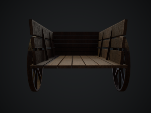 medieval wood cart 3D 모델