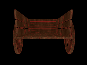 medieval wood cart 3D 모델