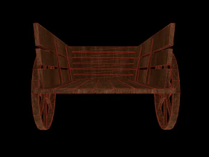 medieval wood cart 3D Model