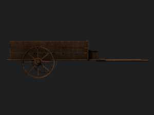 medieval wood cart 3D 모델