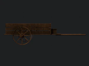 medieval wood cart 3D Model