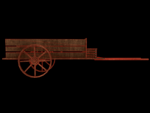 medieval wood cart 3D 모델