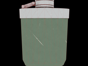 low-poly game-ready army flask Model 3D