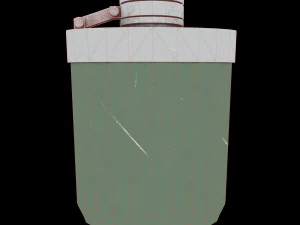 low-poly game-ready army flask 3D Model