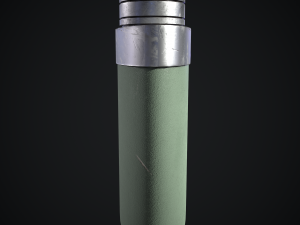 low-poly game-ready army flask Model 3D
