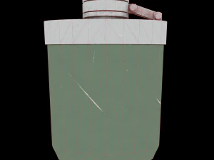low-poly game-ready army flask 3D Model