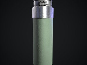 low-poly game-ready army flask Model 3D