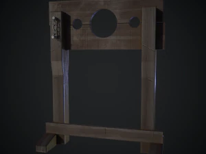 medieval wooden pillory low-poly game-ready 3D Model