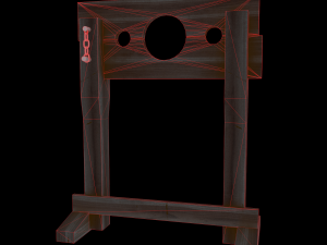 medieval wooden pillory low-poly game-ready 3D-Modell