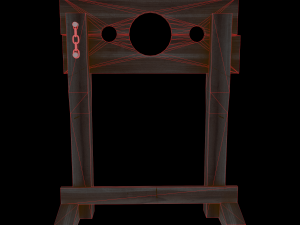 medieval wooden pillory low-poly game-ready 3D-Modell