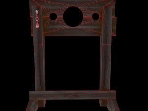 medieval wooden pillory low-poly game-ready 3D-Modell