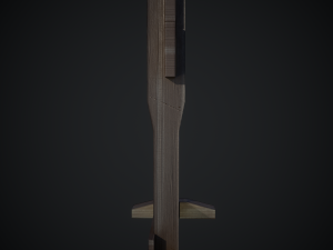 medieval wooden pillory low-poly game-ready 3D-Modell