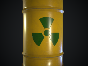 radiation metal drum ow-poly Modelo 3D