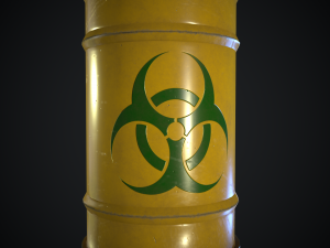 radiation metal drum ow-poly Model 3D