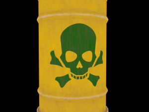 radiation metal drum ow-poly 3D Model