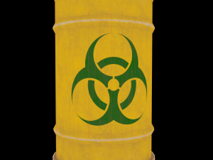 radiation metal drum ow-poly Model 3D
