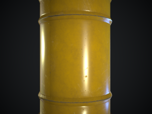 radiation metal drum ow-poly Model 3D