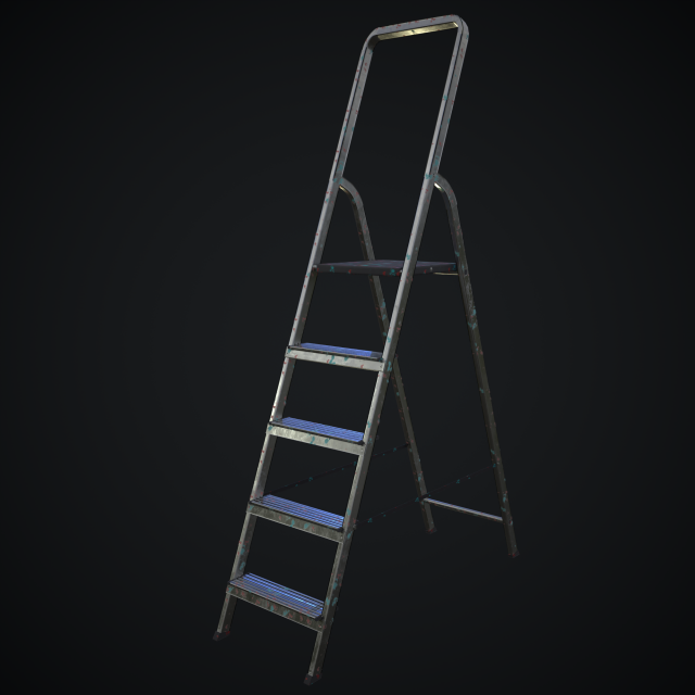work step ladder Modello 3D .c4d .max .obj .3ds .fbx .stl .blend 