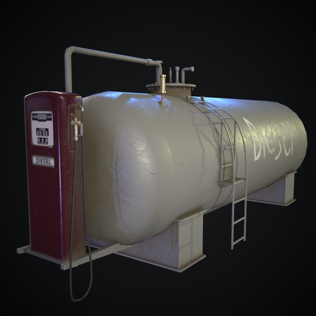 retro fuel tank Model 3D .c4d .max .obj .3ds .fbx .stl .blend 