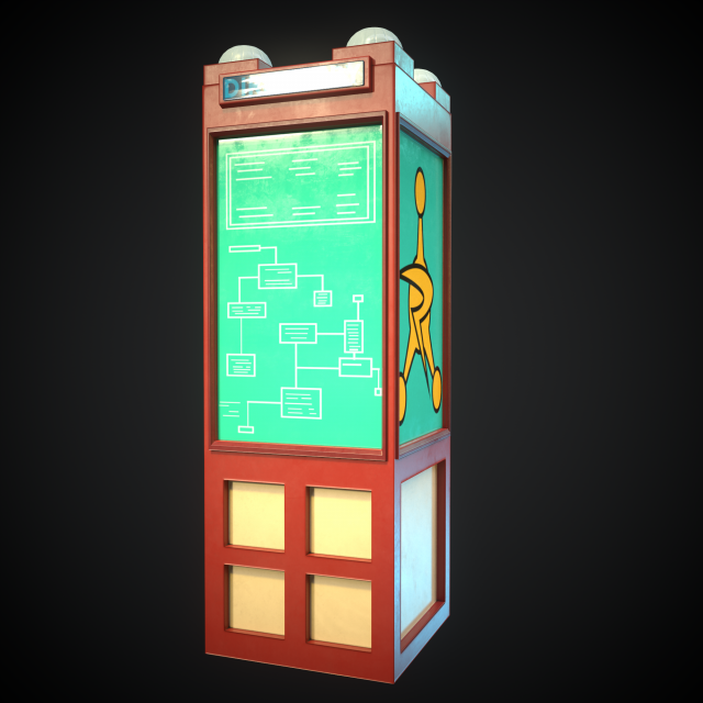 sci-fi bulletin board from rick and morty 3D मॉडल .c4d .max .obj .3ds .fbx .stl .blend 