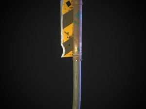 post apocalyptic road sign axe 3D मॉडल