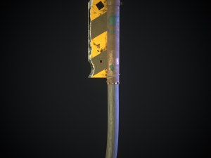 post apocalyptic road sign axe Modello 3D