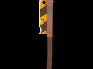 post apocalyptic road sign axe Modello 3D