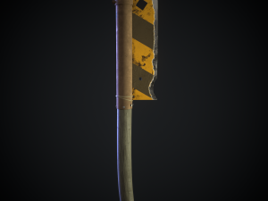 post apocalyptic road sign axe Modello 3D