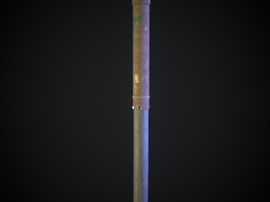 post apocalyptic road sign axe Modello 3D