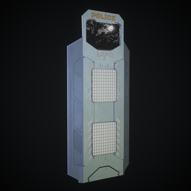 Sci-fi police shield 3D Модель .c4d .max .obj .3ds .fbx .stl .blend 