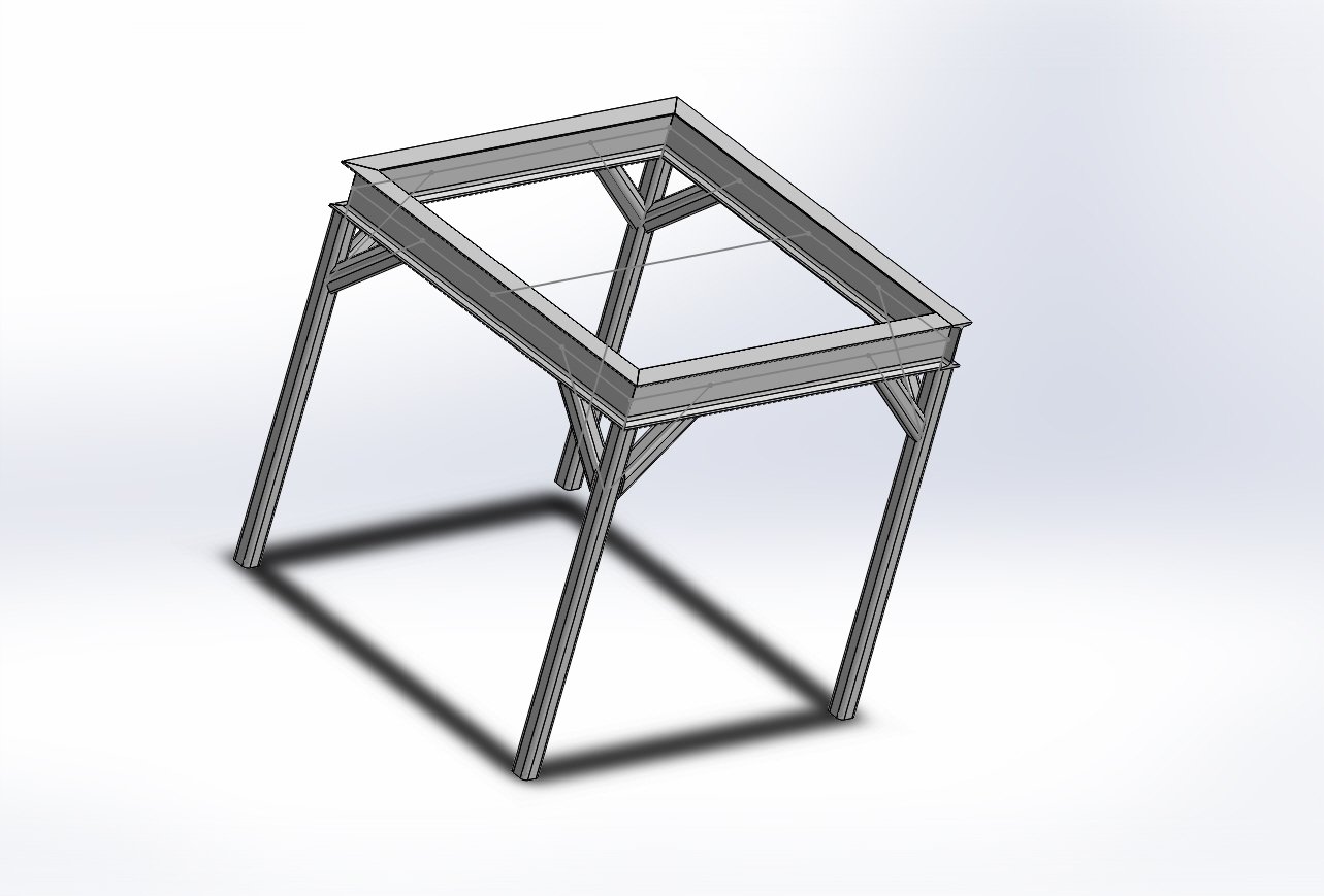 Table structure. Steel structure Table w18x130.