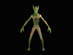 mutant with open brain 3D Model