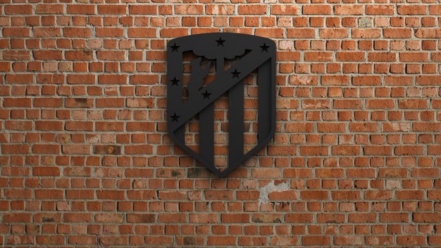 atletico madrid logo 3D प्रिंट मॉडल .c4d .max .obj .3ds .fbx .stl .blend 