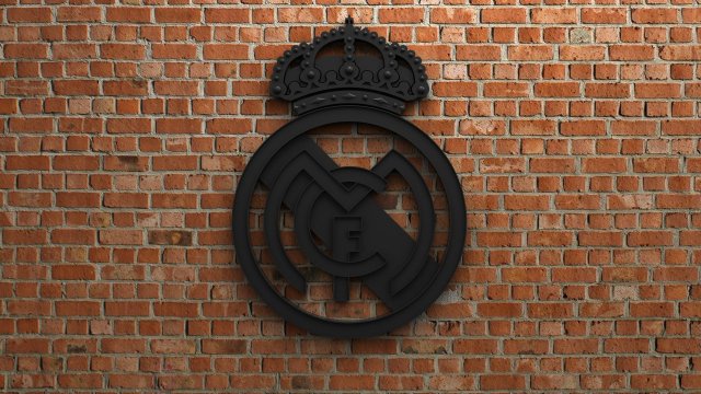 real madrid cf logo 3D Print Model .c4d .max .obj .3ds .fbx .stl .blend 