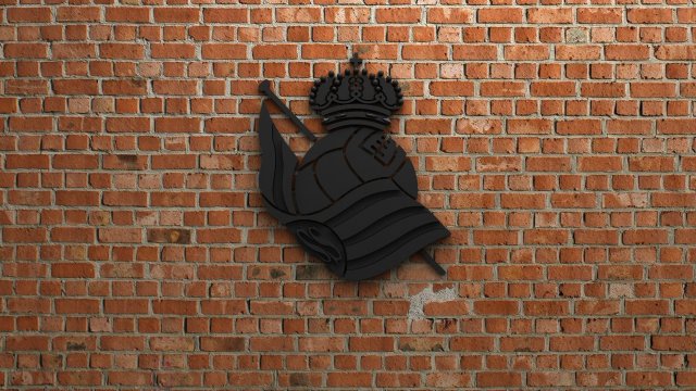 real sociedad logo 3D प्रिंट मॉडल .c4d .max .obj .3ds .fbx .stl .blend 