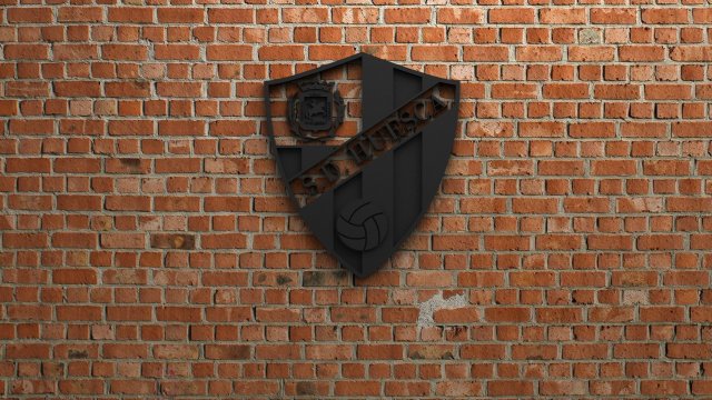 sd huesca logo 3D Baskı Modeli .c4d .max .obj .3ds .fbx .stl .blend