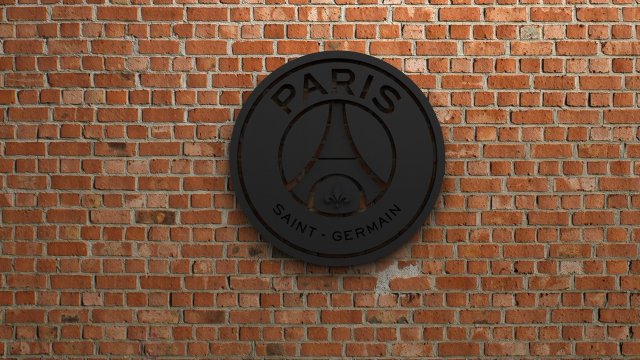 paris saint-germain fc logo 3D 프린트 모델 .c4d .max .obj .3ds .fbx .stl .blend 