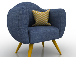 single seat sofa chair- jeans couch 3D Model