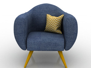 single seat sofa chair- jeans couch 3D Model