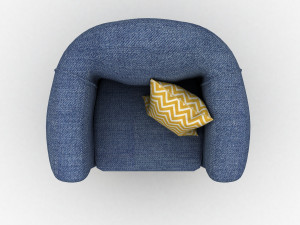 single seat sofa chair- jeans couch 3D Model