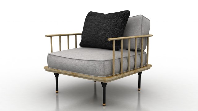 couch- single seat Modello 3D .c4d .max .obj .3ds .fbx .stl .blend