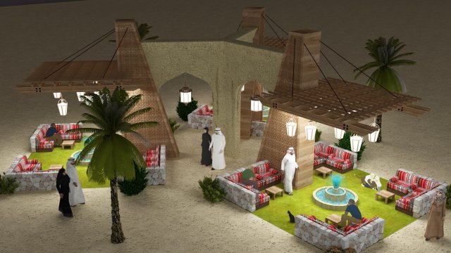 arabic pergola island design 3D Model .c4d .max .obj .3ds .fbx .stl .blend 
