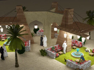 Arabisch pergola-eilandontwerp 3D Model