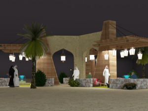 arabic pergola island design 3D Model