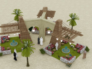arabic pergola island design 3D Model