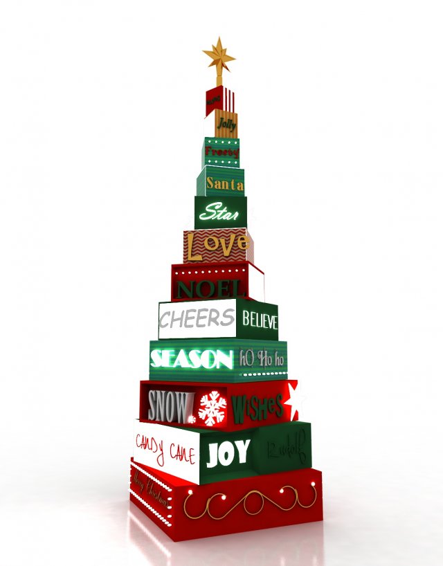 Christmas tree 3D Model .c4d .max .obj .3ds .fbx .stl .blend 