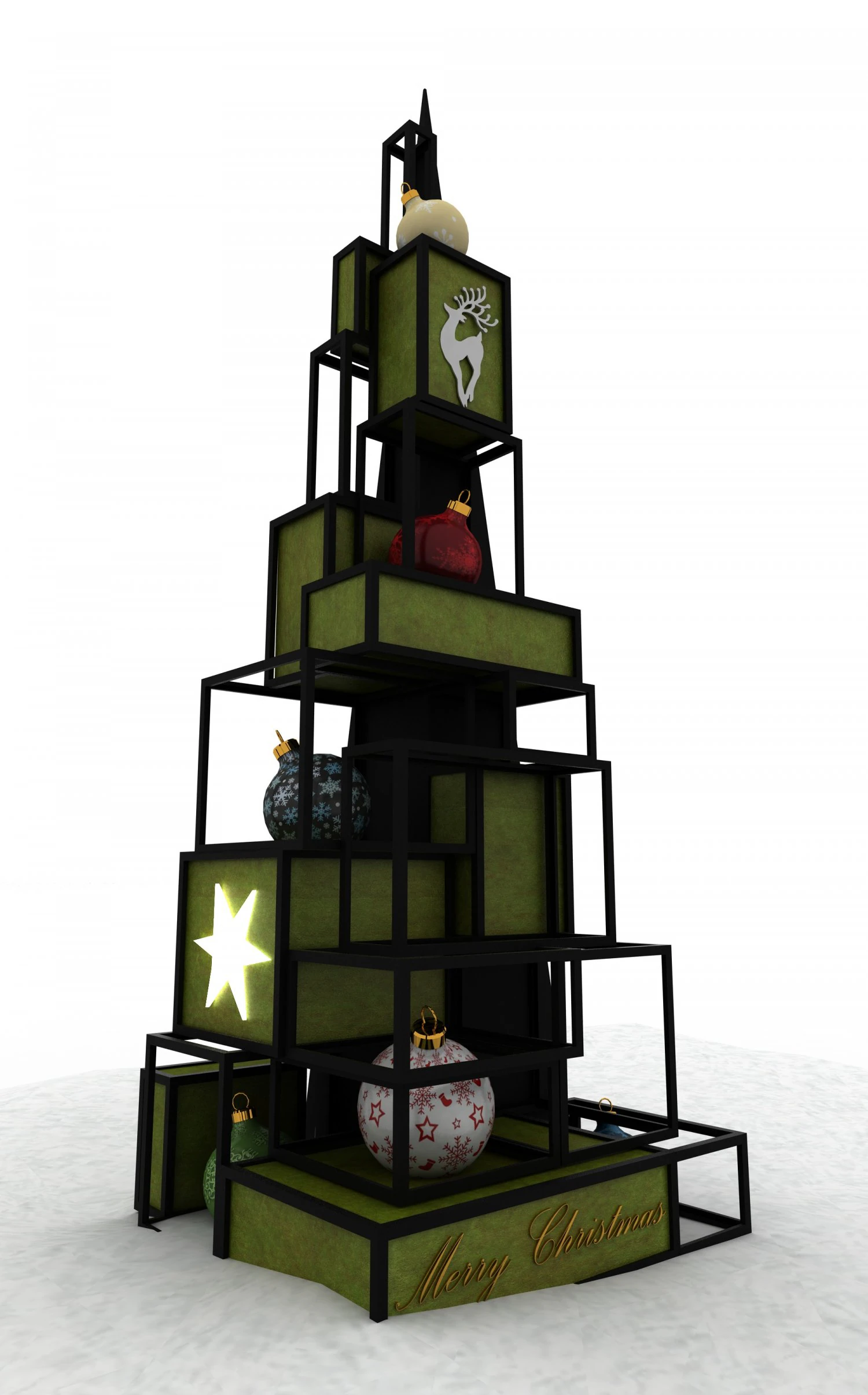 Christmas tree 3D Model .c4d .max .obj .3ds .fbx .stl .blend 