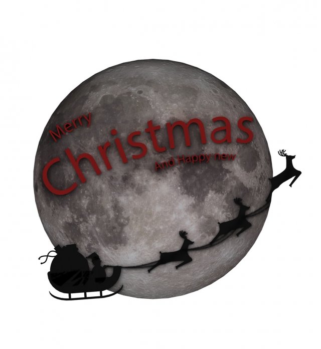 christmas moon decoration 3D Model .c4d .max .obj .3ds .fbx .stl .blend 
