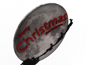 christmas moon decoration 3D Model