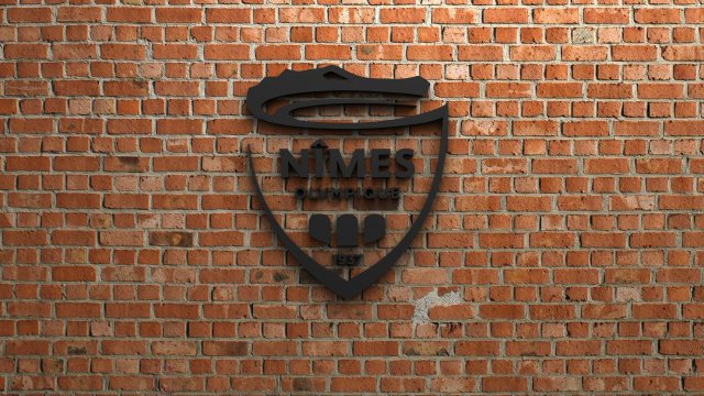 nimes olympique logo 3Dプリントモデル .c4d .max .obj .3ds .fbx .stl .blend 